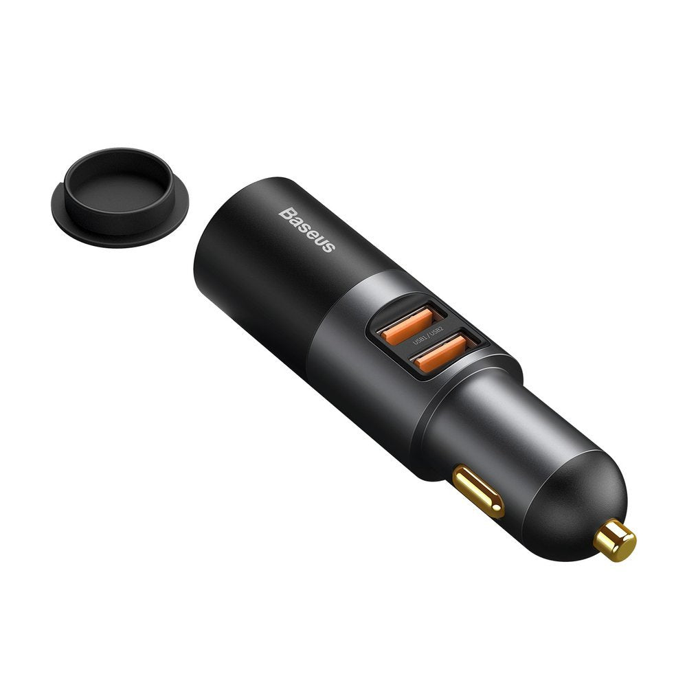 Baseus - Car Charger Share Together (CCBT-D0G/C00034800817-Z1) - Cigarette Lighter Expansion, 2xUSB-A, QC 3.0 120W - Gra