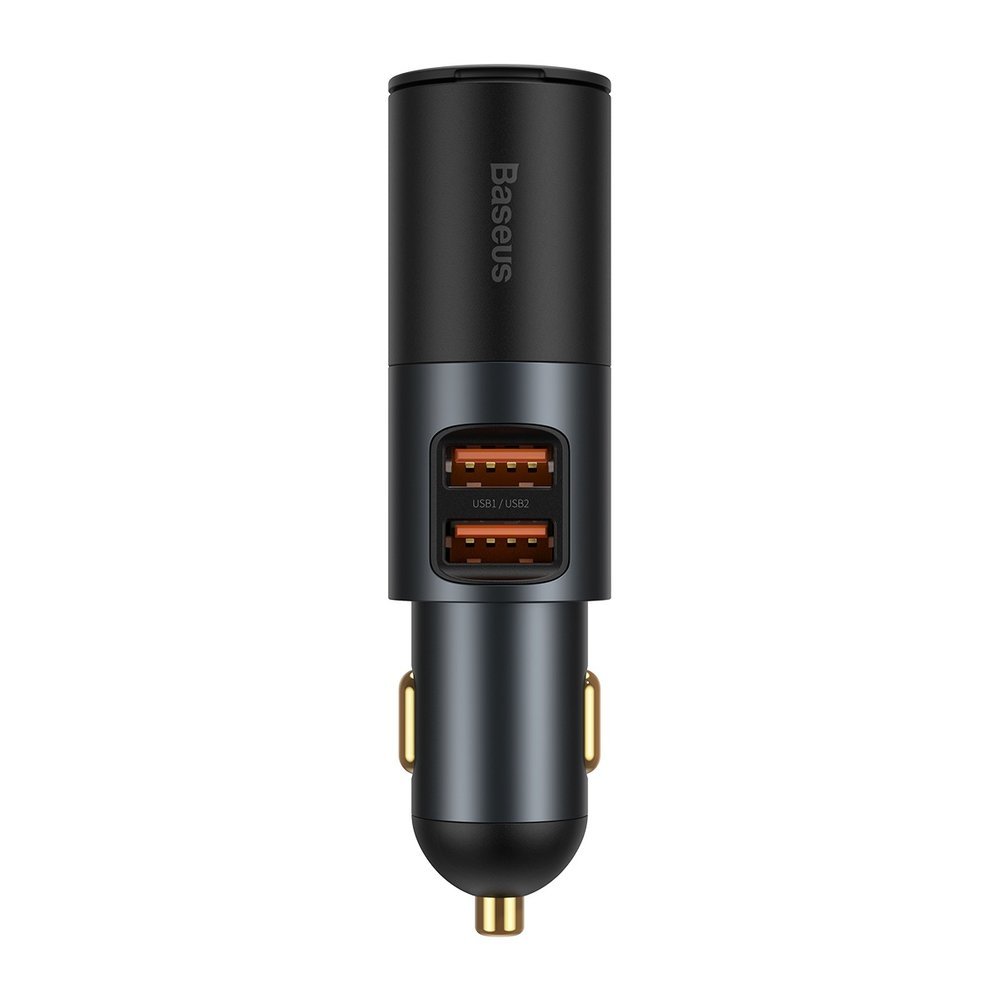Baseus - Car Charger Share Together (CCBT-D0G/C00034800817-Z1) - Cigarette Lighter Expansion, 2xUSB-A, QC 3.0 120W - Gra