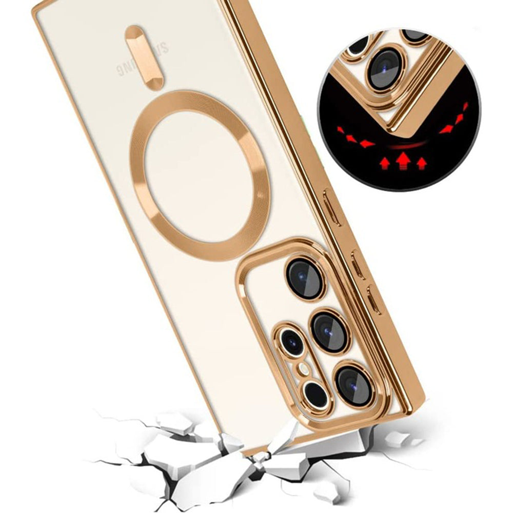 Husa de protectie Techsuit Luxury Crystal MagSafe compatibil cu Samsung Galaxy S22 Ultra 5G, Verde deschis