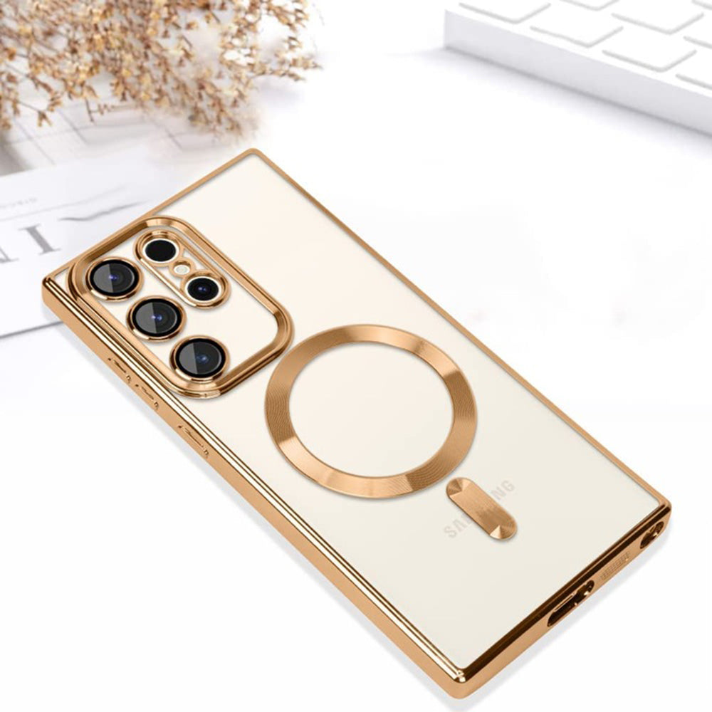 Husa de protectie Techsuit Luxury Crystal MagSafe compatibil cu Samsung Galaxy S22 Ultra 5G, Albastru