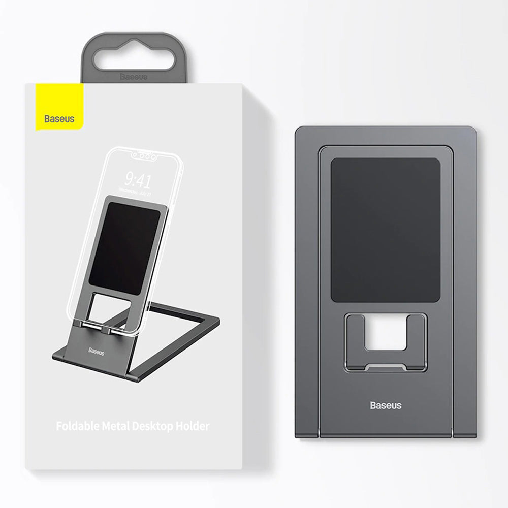 Baseus - Desk Holder Foldable (LUKP000013) - for Phone/Tablet with Silicon Pad, Foldable, 360° Adjustable, Aluminium - G