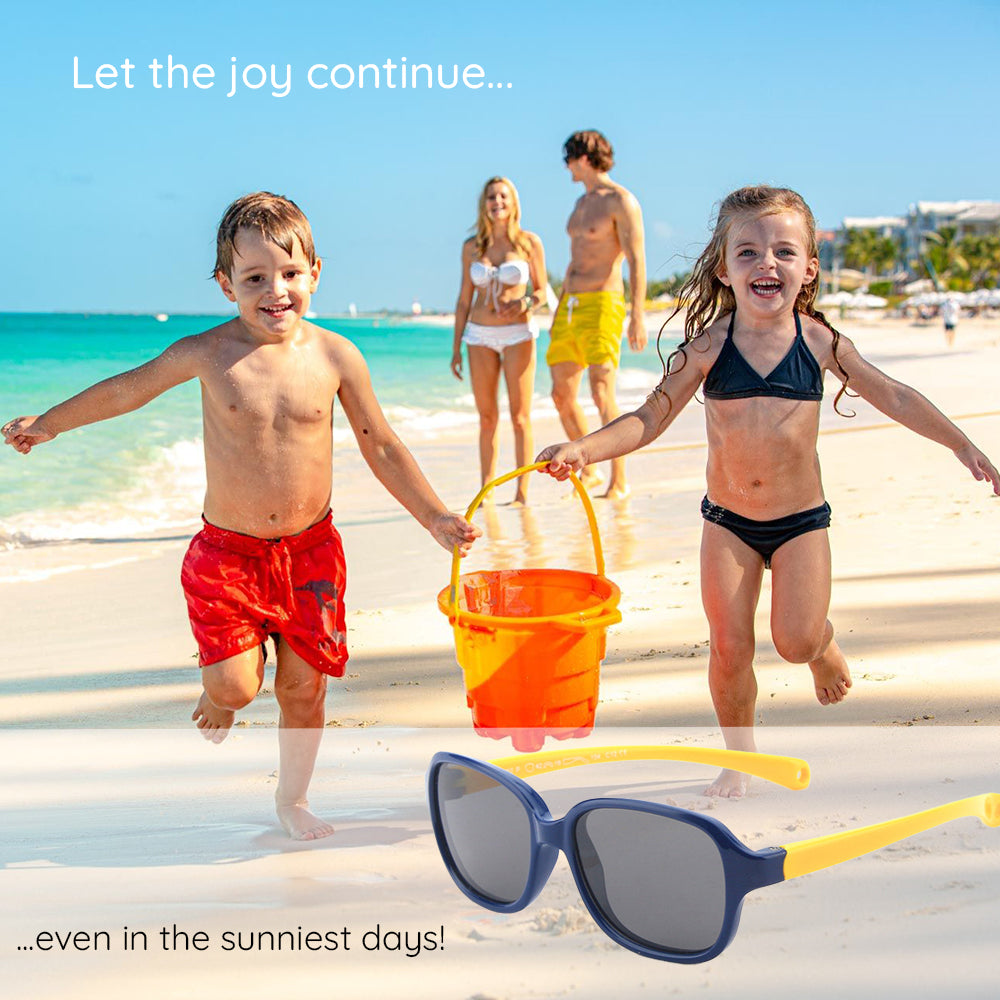 Techsuit - Sunglasses Polarised (8192-C12) - for Babies - Dark Blue / Yellow