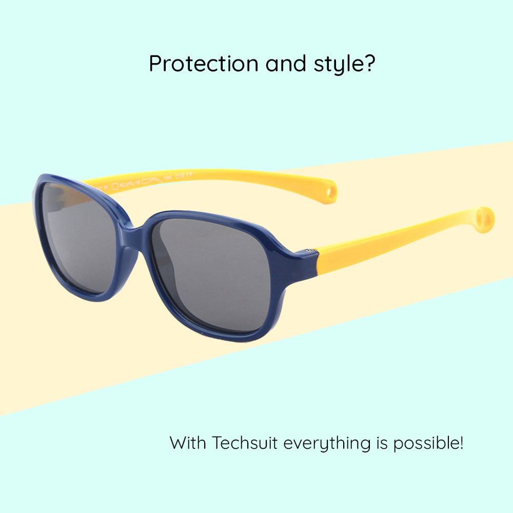 Techsuit - Sunglasses Polarised (8192-C12) - for Babies - Dark Blue / Yellow