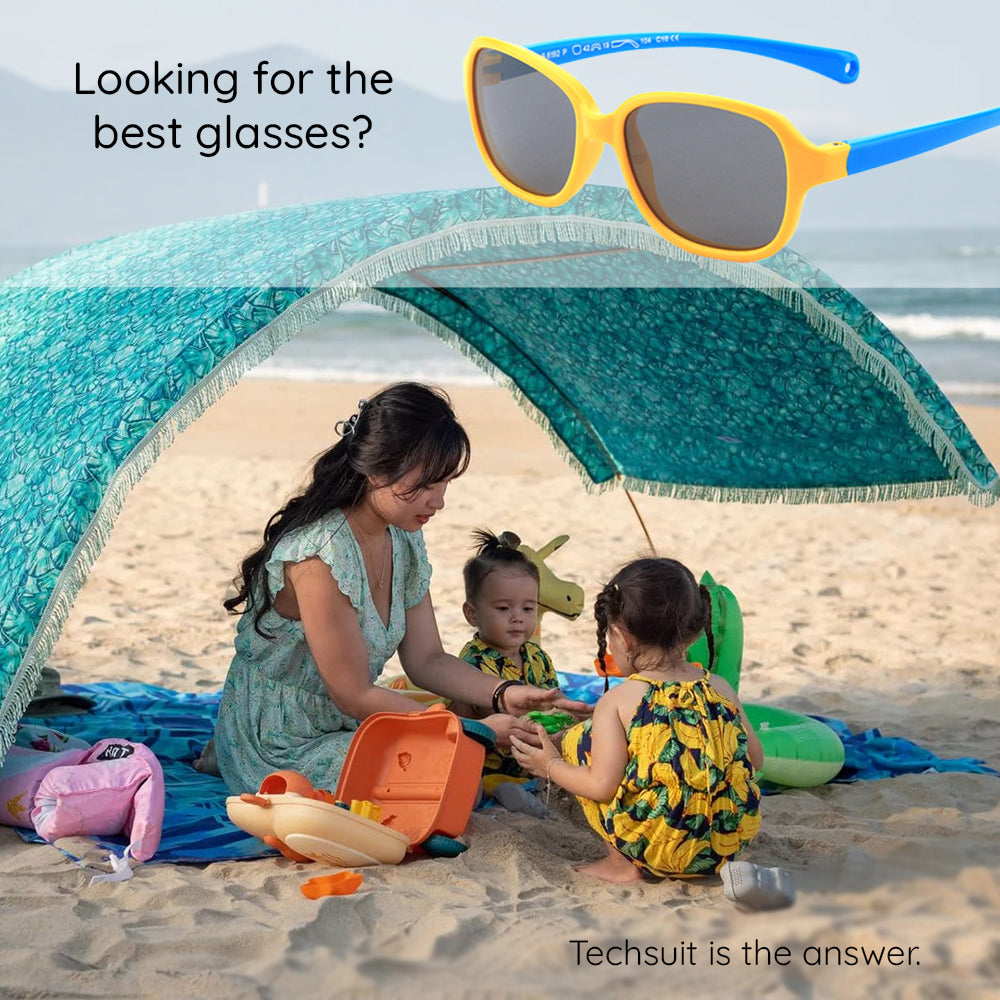 Techsuit - Sunglasses Polarised (8192-C12) - for Babies - Dark Blue / Yellow