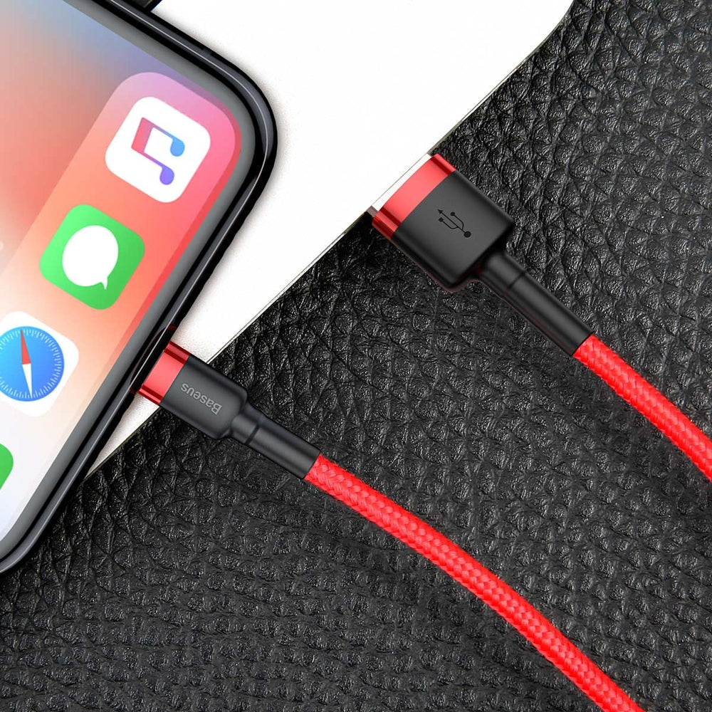 Baseus - Data Cable Cafule (CALKLF-C09) - USB to Lightning, 1.5A, 2m - Red