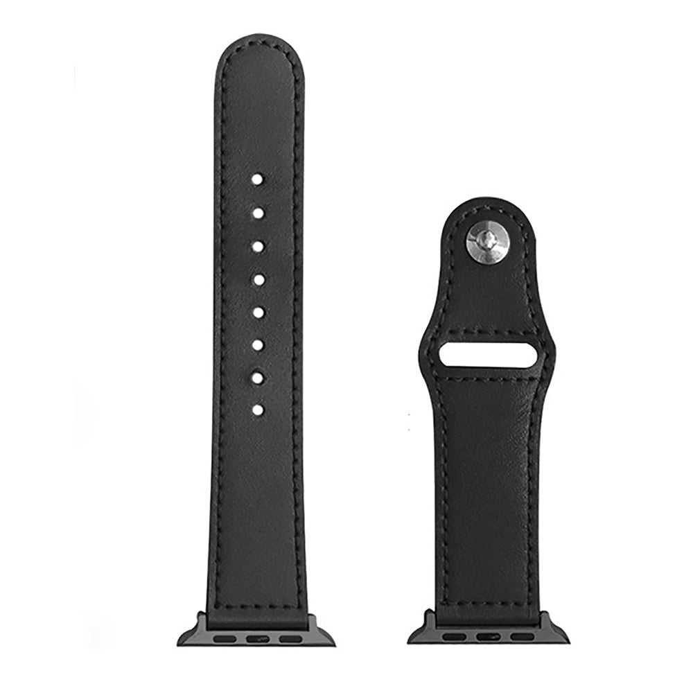 Techsuit - Watchband (W033) for MEN - Apple Watch 1/2/3/4/5/6/7/8/9/10/11/SE/SE 2/SE 3 (38/40/41/42mm) - Black
