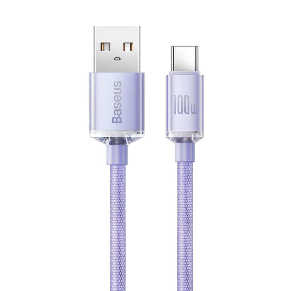 Cablu Baseus Crystal Shine (CAJY000505), USB-C, 100W, 2m, Mov