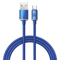 Baseus - Data Cable Crystal Shine (CAJY000503) - USB to Type-C, 100W, 2m, Super Fast Charging, Nylon Braided - Blue