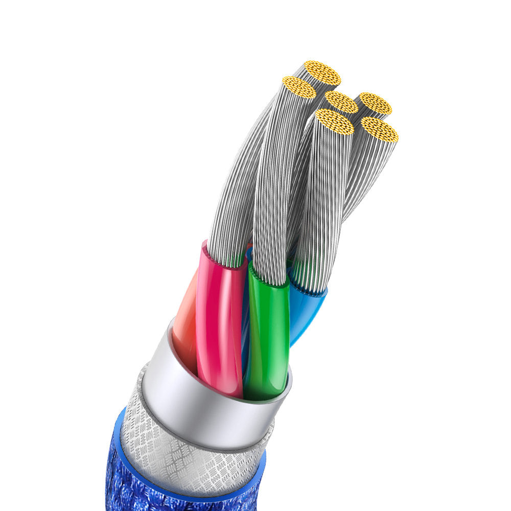 Baseus - Data Cable Crystal Shine (CAJY000503) - USB to Type-C, 100W, 2m, Super Fast Charging, Nylon Braided - Blue