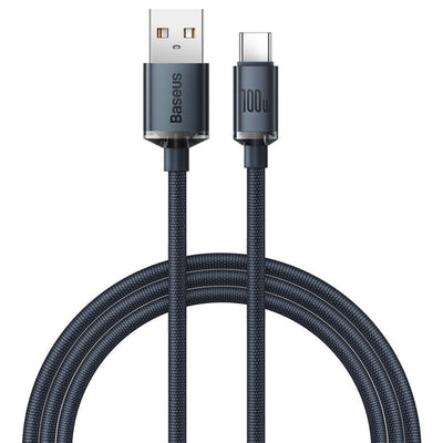 Cablu Baseus Crystal Shine (CAJY000501), USB-C, 100W, 2m, Negru