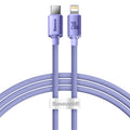 Baseus - Data Cable Crystal Shine (CAJY000305) - Type-C to Lightning, 20W, 2m, Nylon Braided - Purple