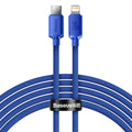 Baseus - Data Cable Crystal Shine (CAJY000303) - Type-C to Lightning, 20W, 2m, Nylon Braided - Blue