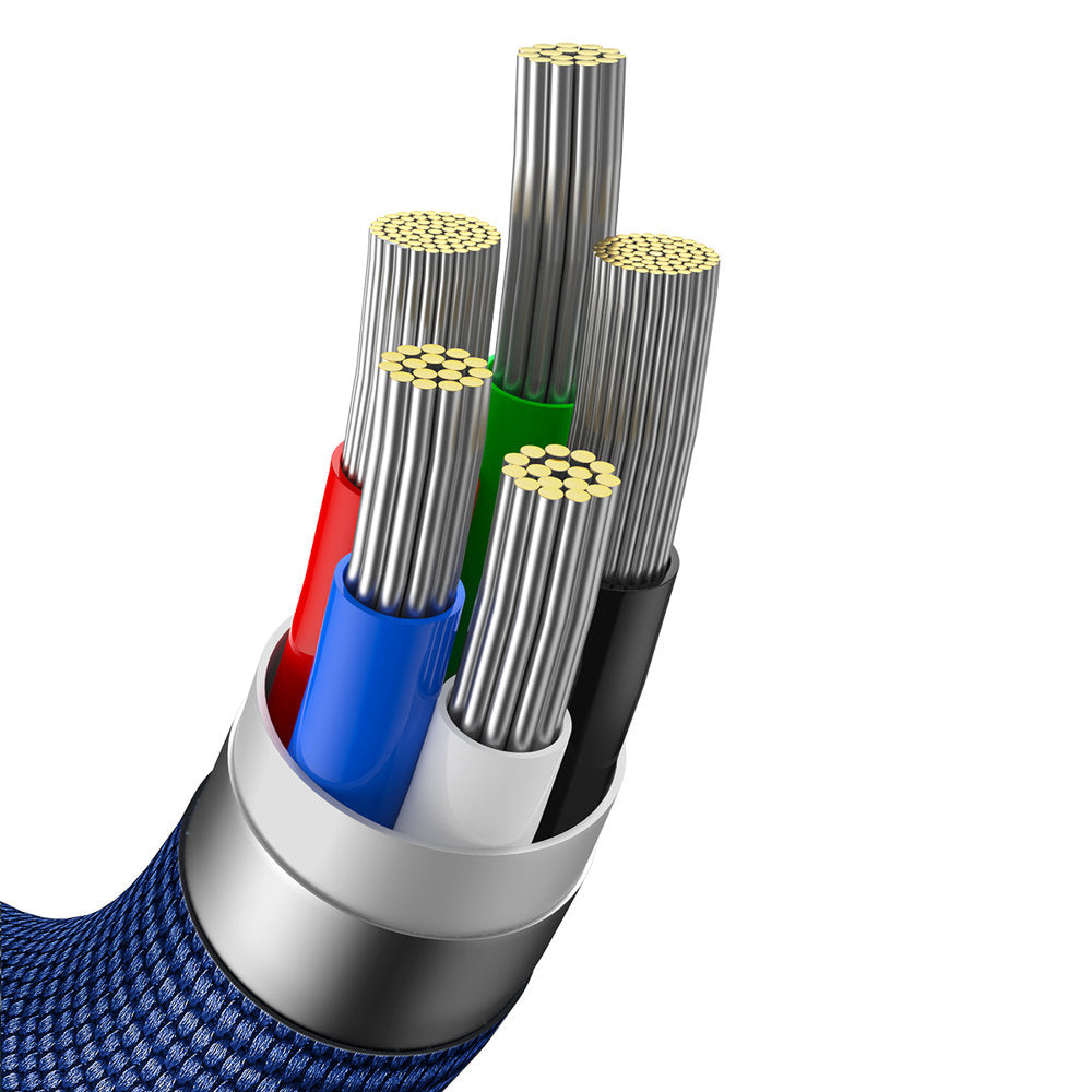 Baseus - Data Cable Crystal Shine (CAJY000203) - Type-C to Lightning, 20W, 1.2m, Nylon Braided - Blue