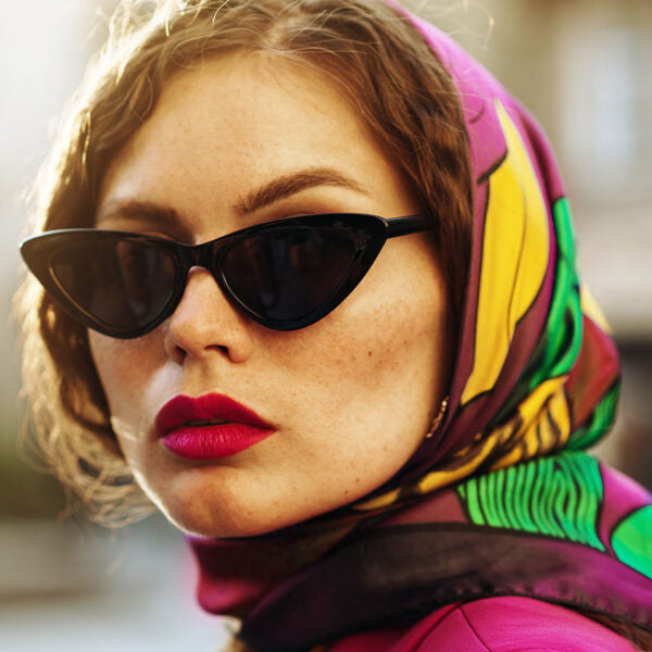Techsuit - Sunglasses (5040) - for Women, PC Frame and Lens, Triangular - Leopard