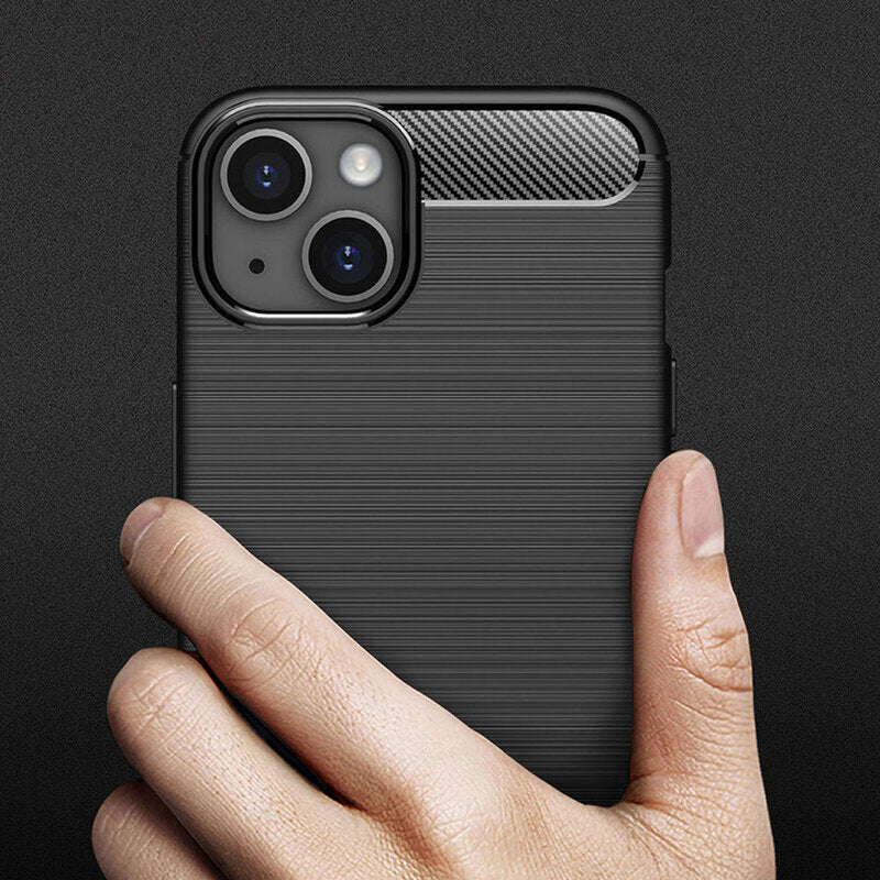 TechSuit Husa de protectie Techsuit Carbon Silicone compatibil cu iPhone 14, Negru – imagine 2