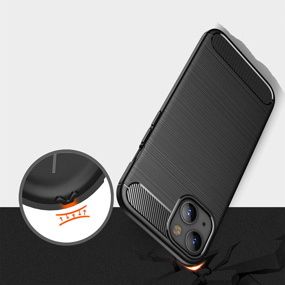 TechSuit Husa de protectie Techsuit Carbon Silicone compatibil cu iPhone 14, Negru – imagine 3