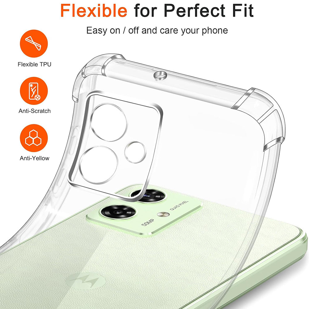 Techsuit - Shockproof Clear Silicone - Motorola Moto G54 Power Edition / G64 - Clear