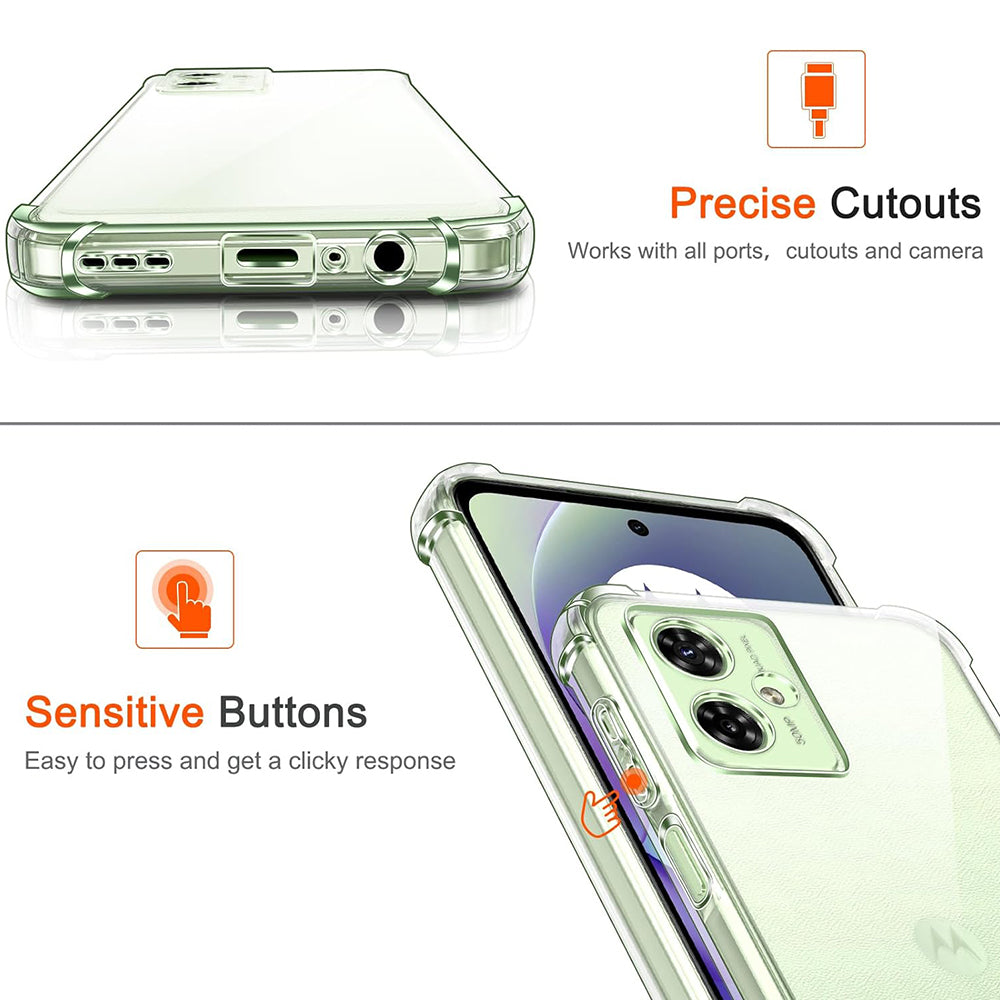 Techsuit - Shockproof Clear Silicone - Motorola Moto G54 Power Edition / G64 - Clear