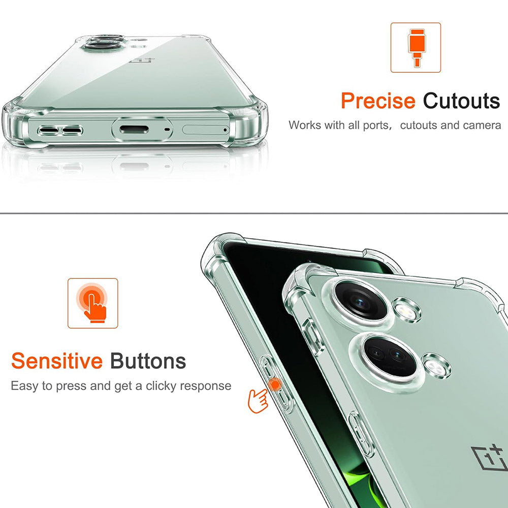 Techsuit - Shockproof Clear Silicone - OnePlus Nord 3 - Clear