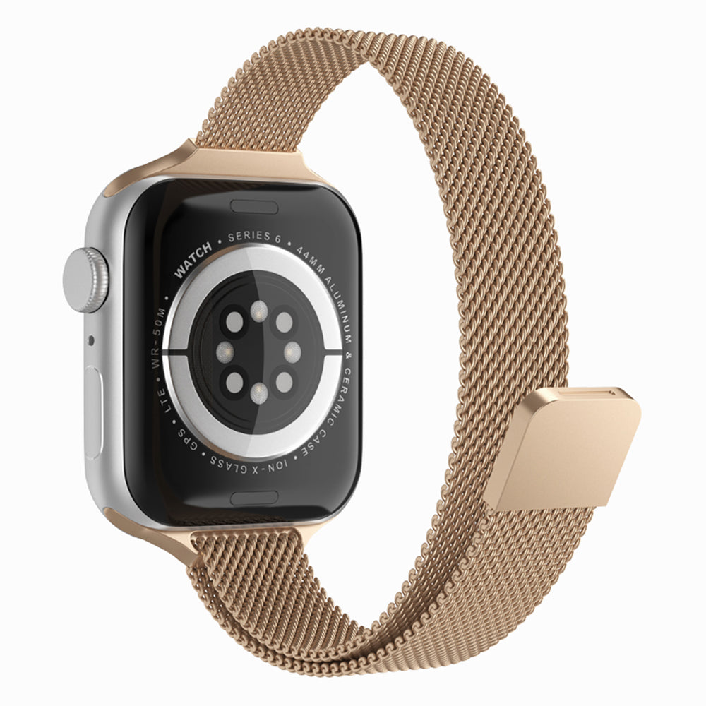 Techsuit - Watchband (W034) - Apple Watch 1/2/3/4/5/6/7/8/9/10/11/SE/SE 2/SE 3/Ultra/2/3 (42/44/45/46/49mm) - Gold