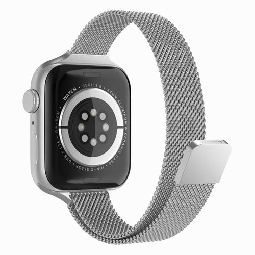 Techsuit - Watchband (W034) - Apple Watch 1/2/3/4/5/6/7/8/9/10/11/SE/SE 2/SE 3/Ultra/2/3 (42/44/45/46/49mm) - Silver