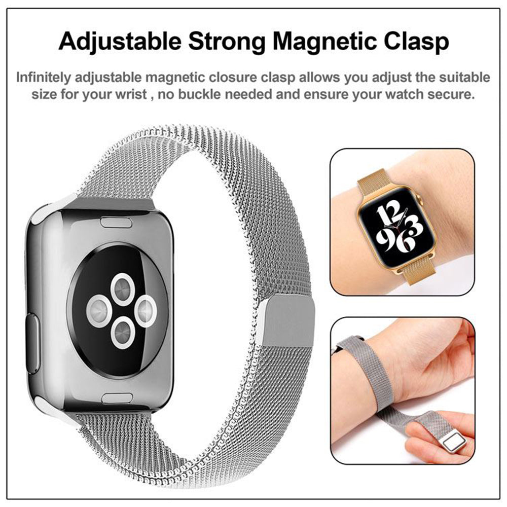 Techsuit - Watchband (W034) - Apple Watch 1/2/3/4/5/6/7/8/9/10/11/SE/SE 2/SE 3 (38/40/41/42mm) - Gold