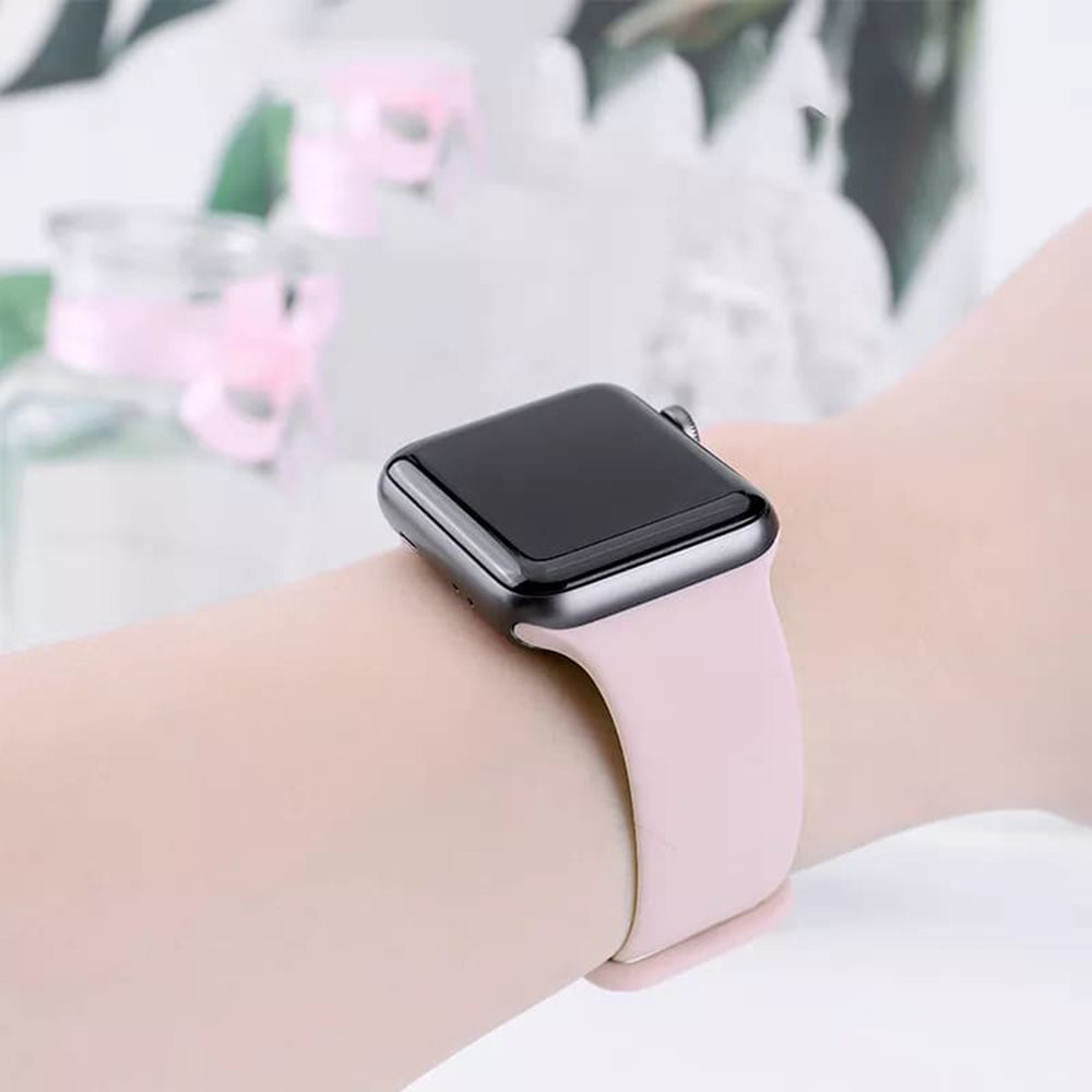 Techsuit - Watchband (W031) - Apple Watch 1/2/3/4/5/6/7/8/9/10/11/SE/SE 2/SE 3/Ultra/2/3 (42/44/45/46/49mm) - Light Pink