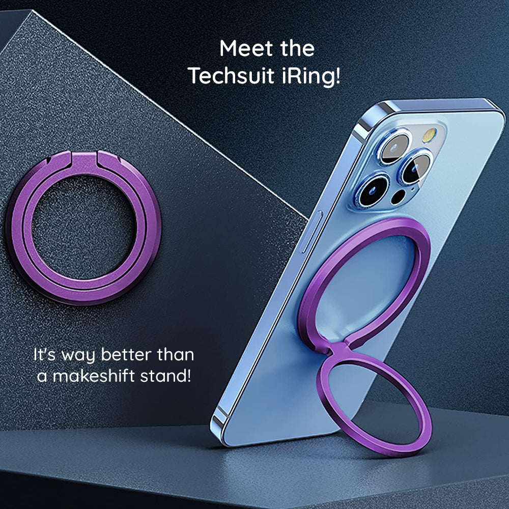 Techsuit - MagSafe Phone Ring (MPR3) - Round Shape, Aluminium Alloy, 3M - Gold