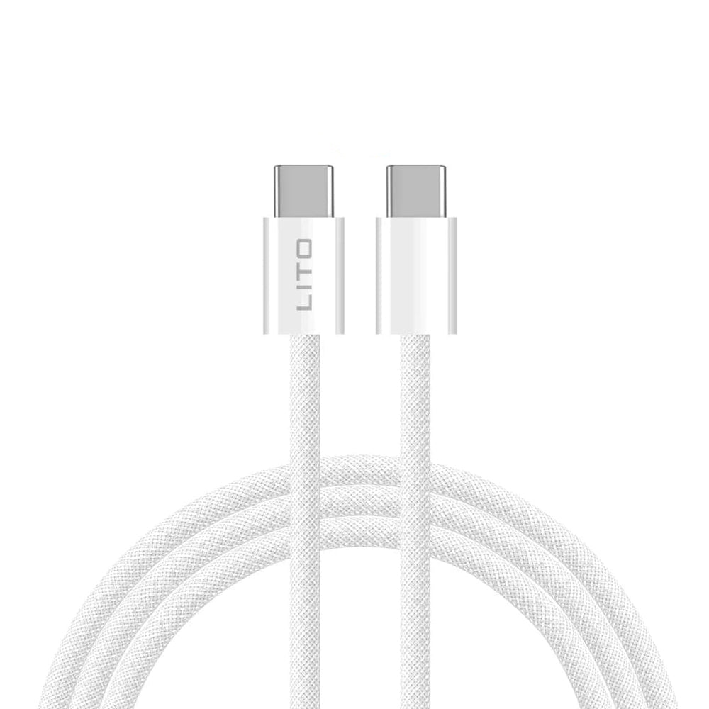 Cablu Lito LD04CC, Type-C to Type-C, PD60W, 1m, Alb