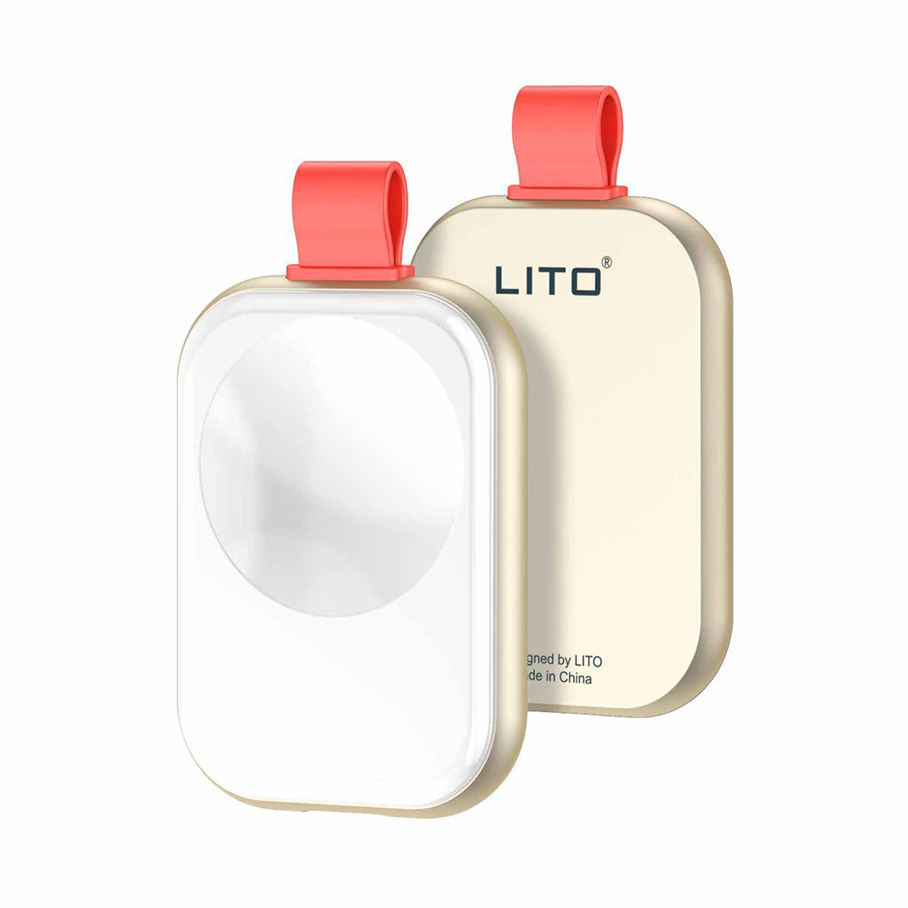 Lito - Magnetic Wireless Charger (LC03) - for Apple Watch, with Keyring, Charge On the Go, 5W, 1A - White
