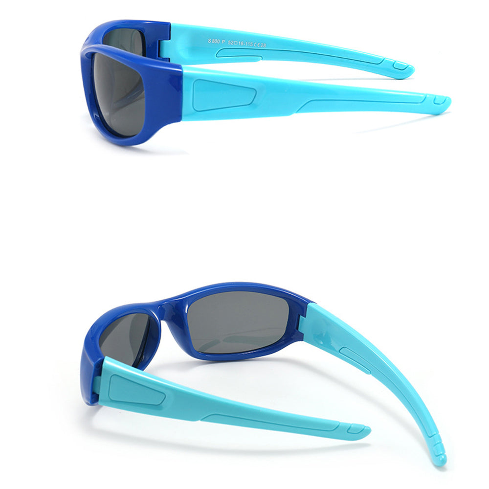 Techsuit - Sunglasses Polarised (800-C29) - for Kids, Sport Type, Flexible - Blue / Dark Blue