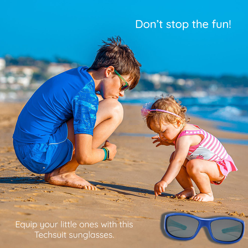 Techsuit - Sunglasses Polarised (800-C30) - for Kids, Sport Type, Flexible - Rose Red / Pink