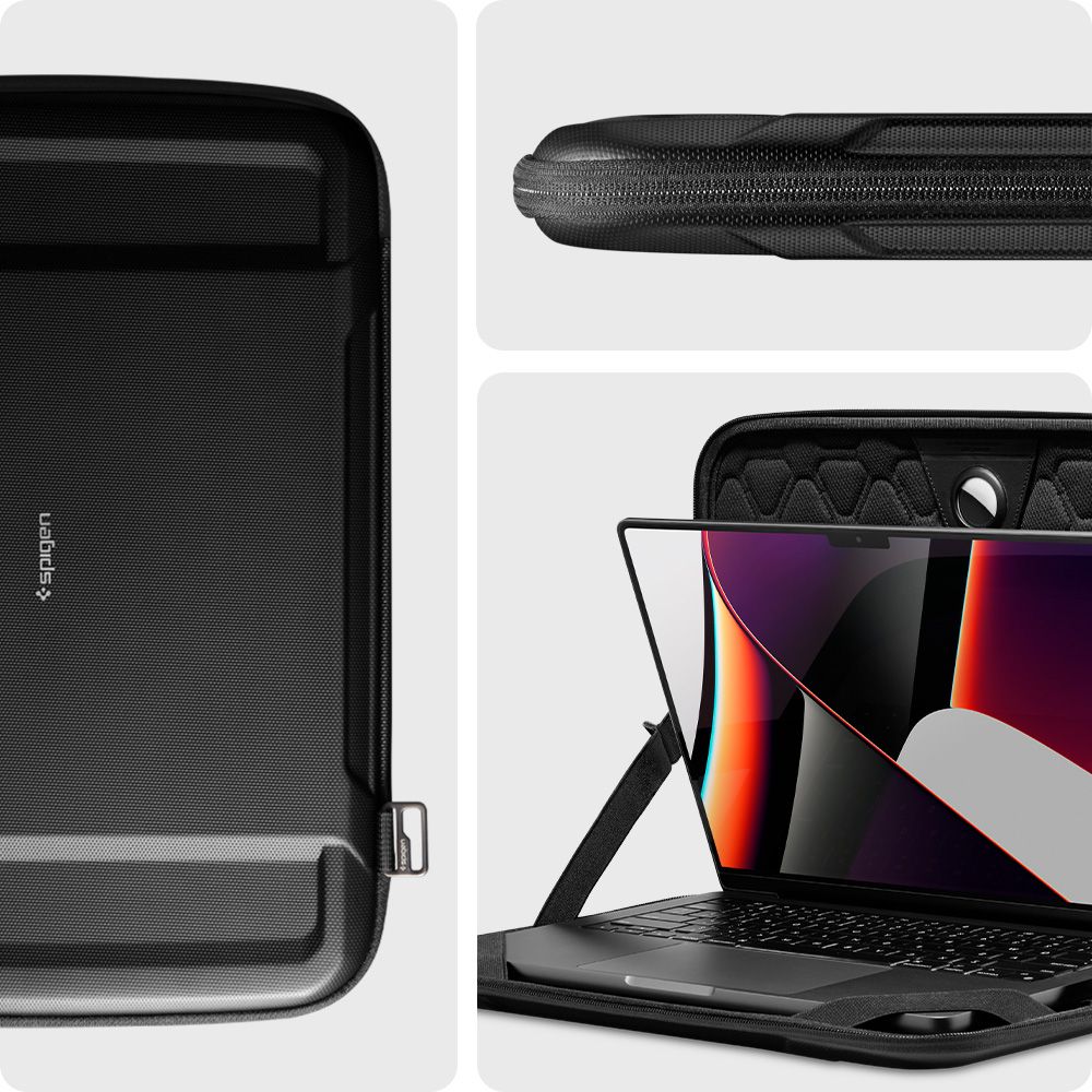 Husa Laptop Spigen Rugged Armor Pouch (AFA04270), 13-14", Poliuretan, Negru