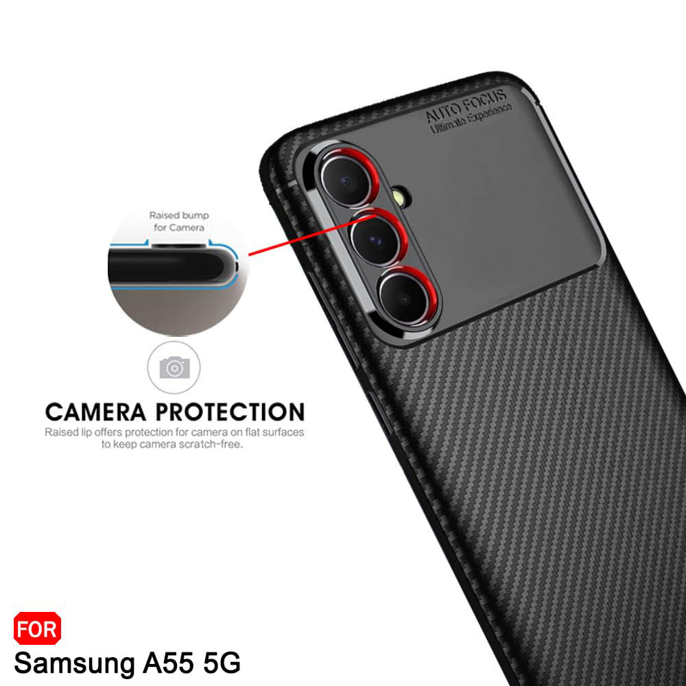 Techsuit - CarbonFiber - Samsung Galaxy A55 5G - Black