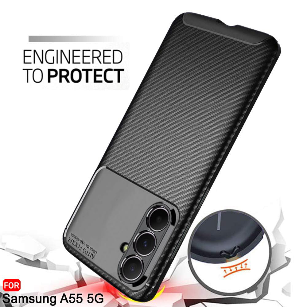 Techsuit - CarbonFiber - Samsung Galaxy A55 5G - Black