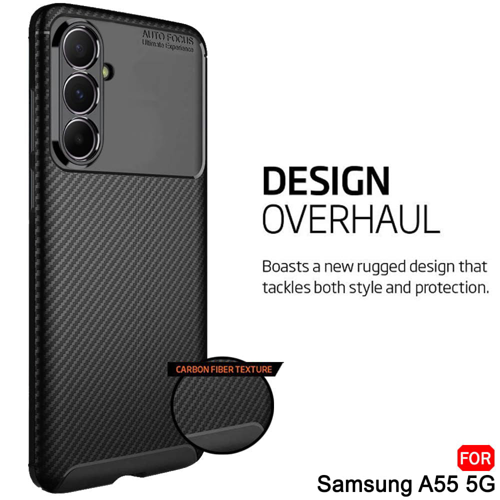 Techsuit - CarbonFiber - Samsung Galaxy A55 5G - Black