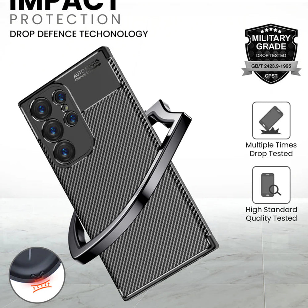 Techsuit - CarbonFiber - Samsung Galaxy S24 Ultra - Black
