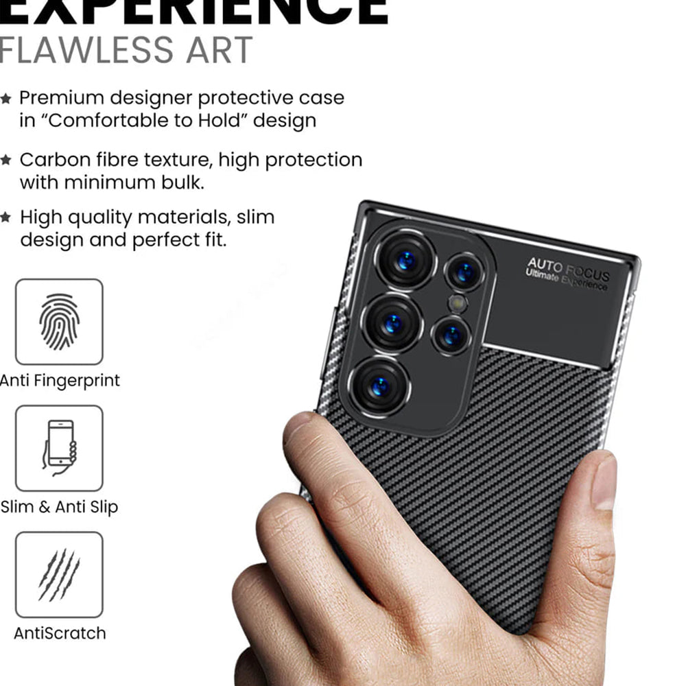 Techsuit - CarbonFiber - Samsung Galaxy S24 Ultra - Black