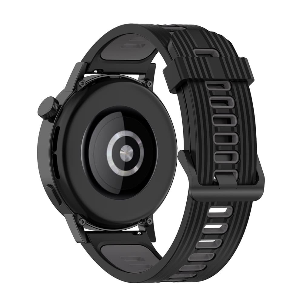 Techsuit - Watchband 20mm (W002) - Samsung Galaxy Watch 4/5/Active 2, Huawei Watch GT 3 (42mm)/GT 3 Pro (43mm) - Black