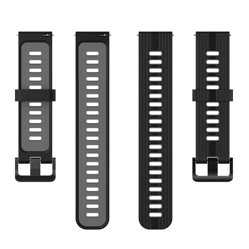 Techsuit - Watchband 20mm (W002) - Samsung Galaxy Watch 4/5/Active 2, Huawei Watch GT 3 (42mm)/GT 3 Pro (43mm) - Black