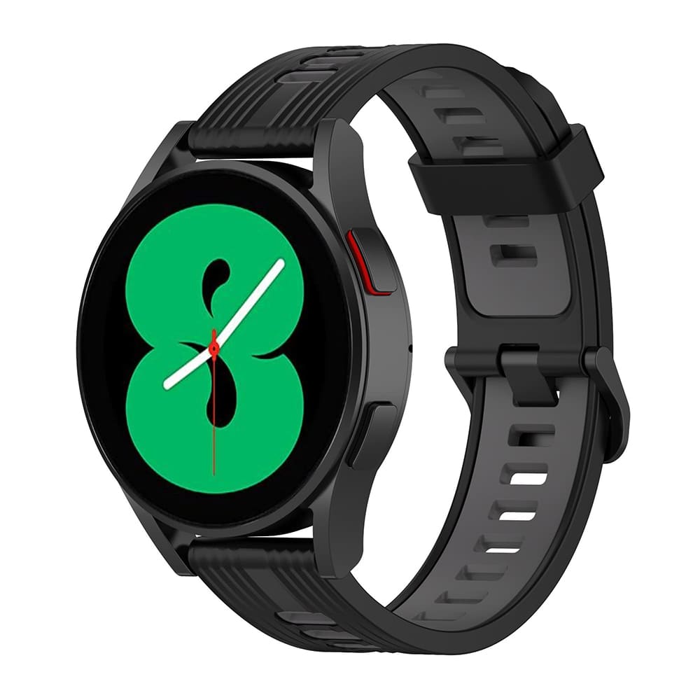 Techsuit - Watchband 20mm (W002) - Samsung Galaxy Watch 4/5/Active 2, Huawei Watch GT 3 (42mm)/GT 3 Pro (43mm) - Black