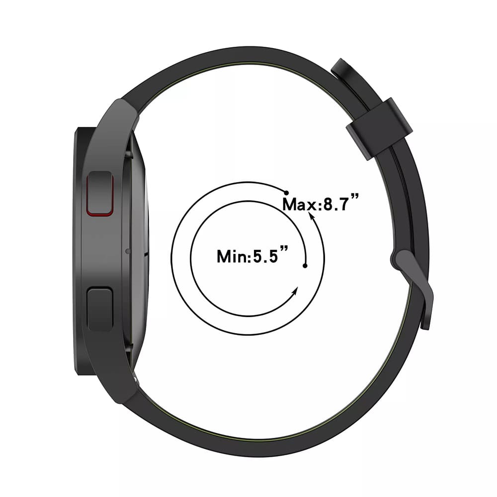 Techsuit - Watchband 20mm (W002) - Samsung Galaxy Watch 4/5/Active 2, Huawei Watch GT 3 (42mm)/GT 3 Pro (43mm) - Black