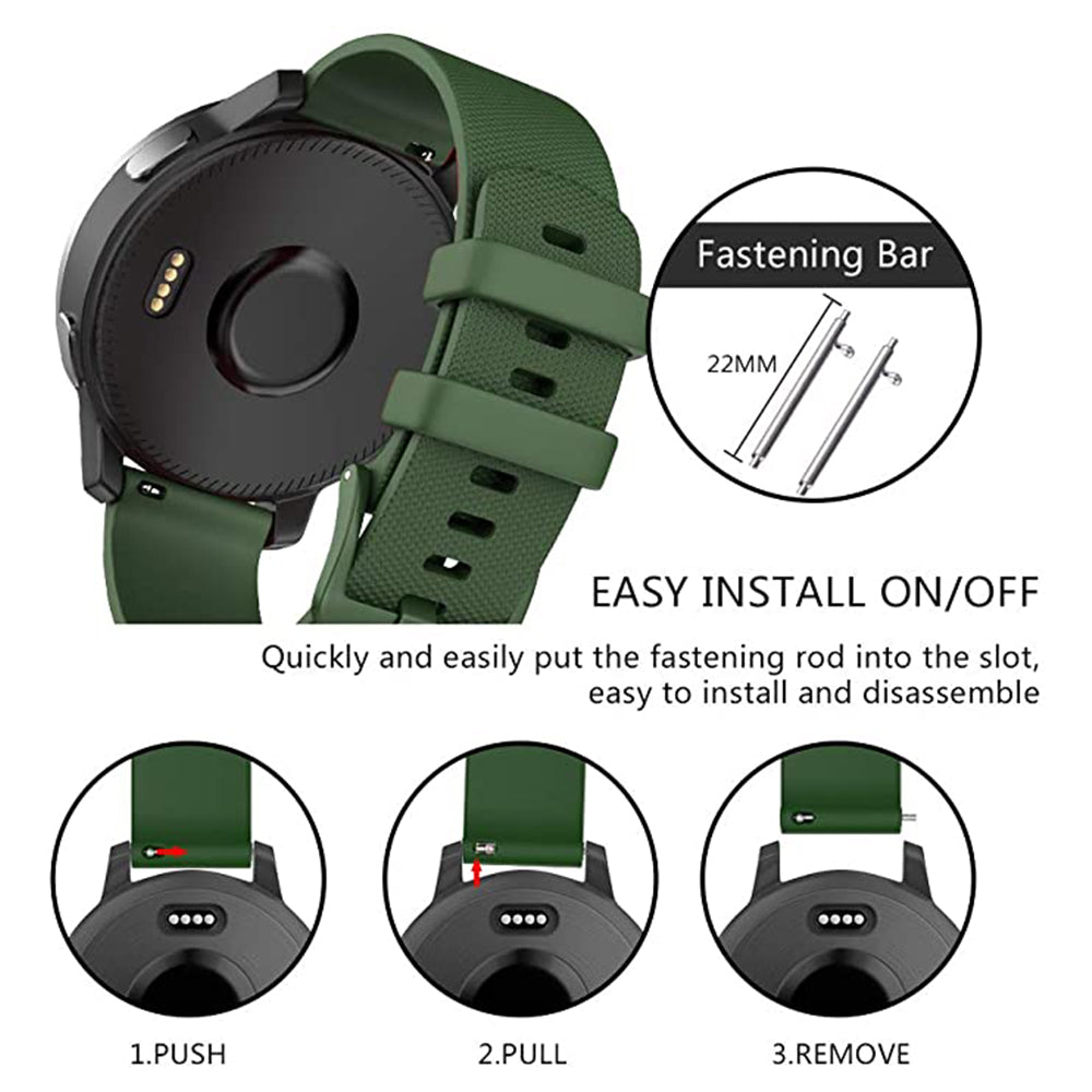 Techsuit - Watchband 22mm (W006) - Samsung Galaxy Watch (46mm)/Watch 3/Gear S3, Huawei Watch GT/GT 2/GT 3 (46mm) - Green