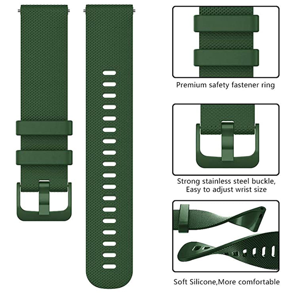 Techsuit - Watchband 20mm (W006) - Samsung Galaxy Watch 4/5/Active 2, Huawei Watch GT 3 (42mm)/GT 3 Pro (43mm) - Green
