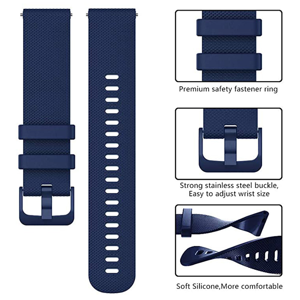 Techsuit - Watchband 20mm (W006) - Samsung Galaxy Watch 4/5/Active 2, Huawei Watch GT 3 (42mm)/GT 3 Pro (43mm) - Blue