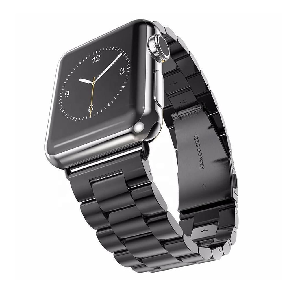 Techsuit - Watchband (W036) - Apple Watch 1/2/3/4/5/6/7/8/9/10/11/SE/SE 2/SE 3/Ultra/2/3 (42/44/45/46/49mm) - Black