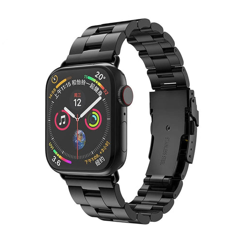 Techsuit - Watchband (W036) - Apple Watch 1/2/3/4/5/6/7/8/9/10/11/SE/SE 2/SE 3 (38/40/41/42mm) - Black