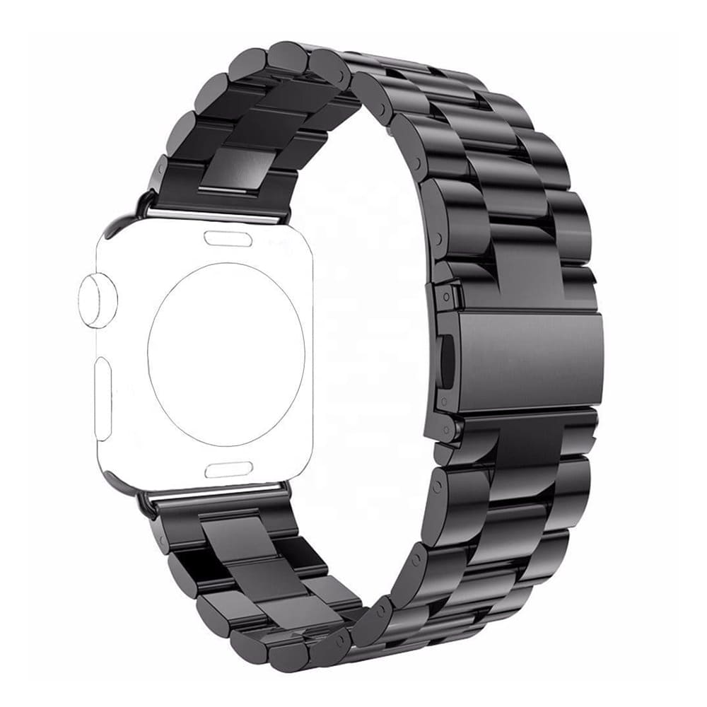 Techsuit - Watchband (W036) - Apple Watch 1/2/3/4/5/6/7/8/9/10/11/SE/SE 2/SE 3 (38/40/41/42mm) - Black