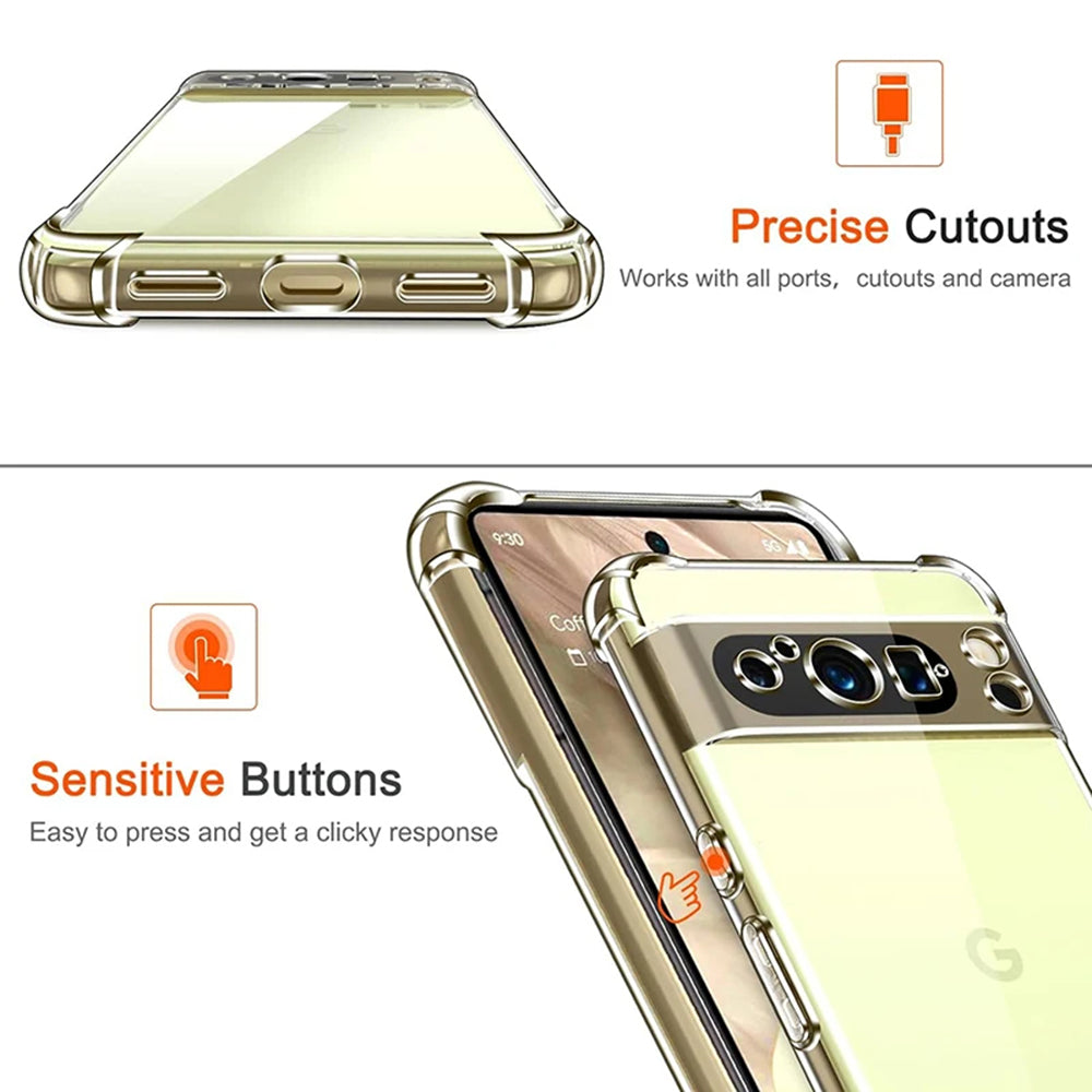 Techsuit - Shockproof Clear Silicone - Google Pixel 9 Pro XL - Clear