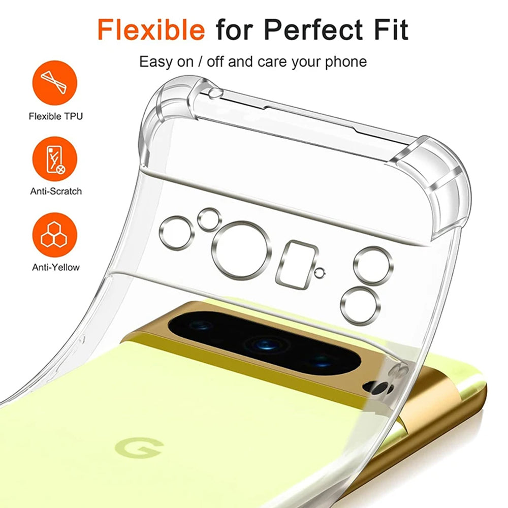 Techsuit - Shockproof Clear Silicone - Google Pixel 9 Pro XL - Clear